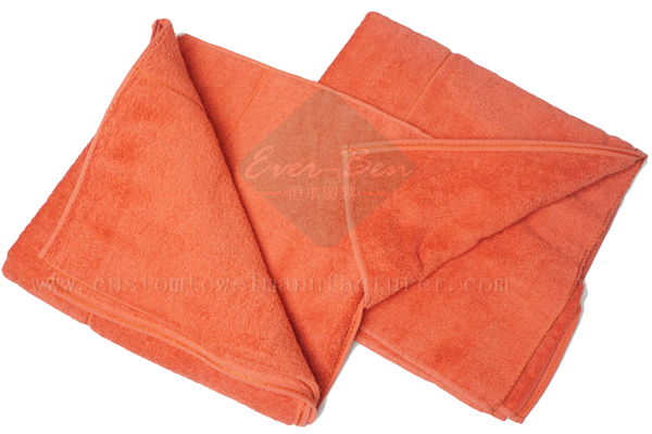 Bulk Customized Orange cotton bath towels supplier